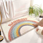 小清新浴室地垫亚马逊跨境仿羊绒耐脏脚垫家用卫生间吸水防滑地垫