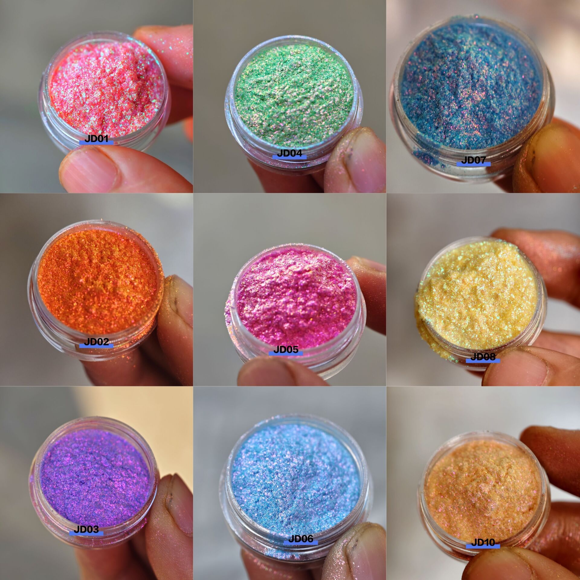 爆闪幻彩糖果色光学变色龙偏光粉史莱姆滴胶水彩变色龙粉颜料 1g