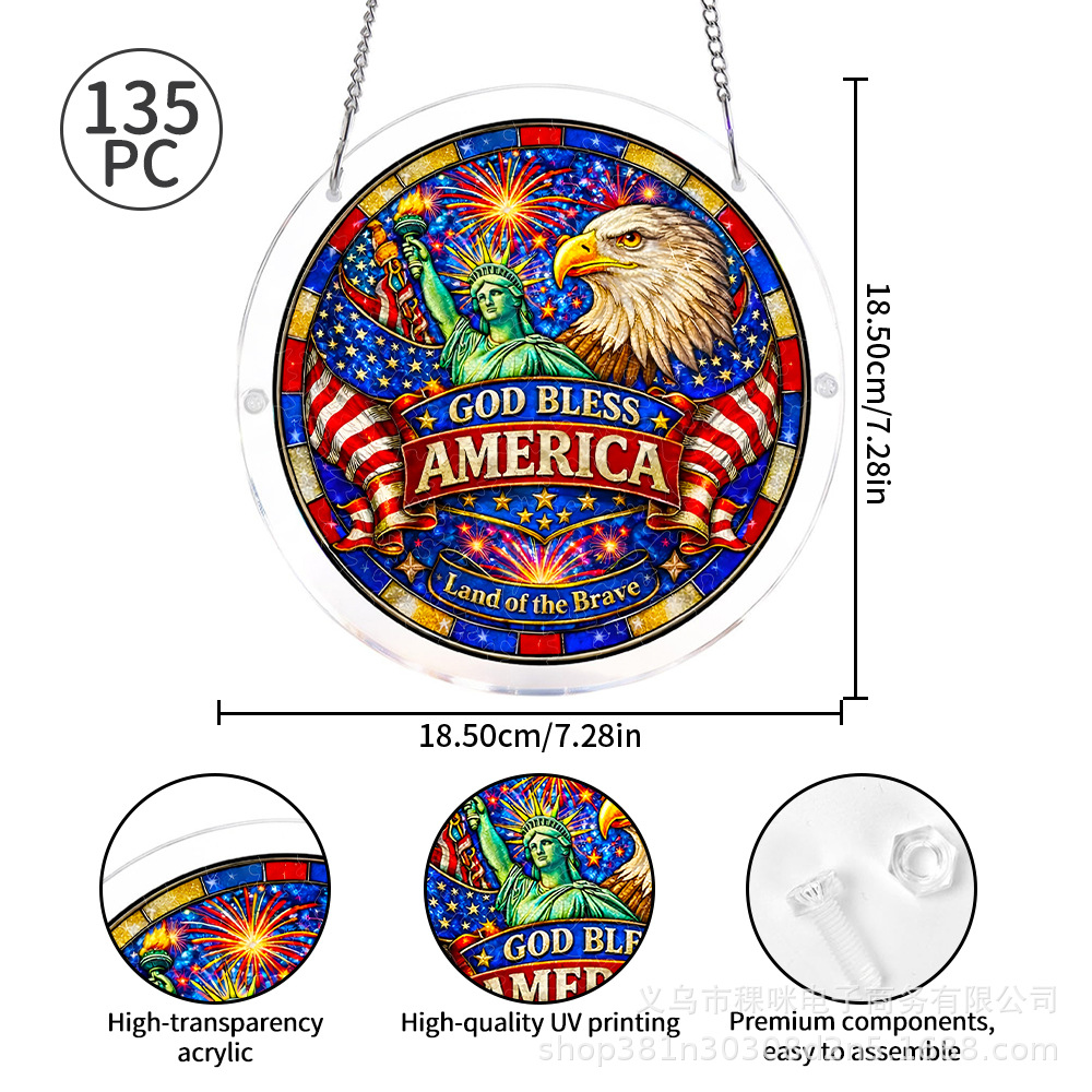 Nuevos productos transfronterizos de primavera pájaros de color de EE.UU. 250 aniversario acrílico rompecabezas ventana captador de luz image 11