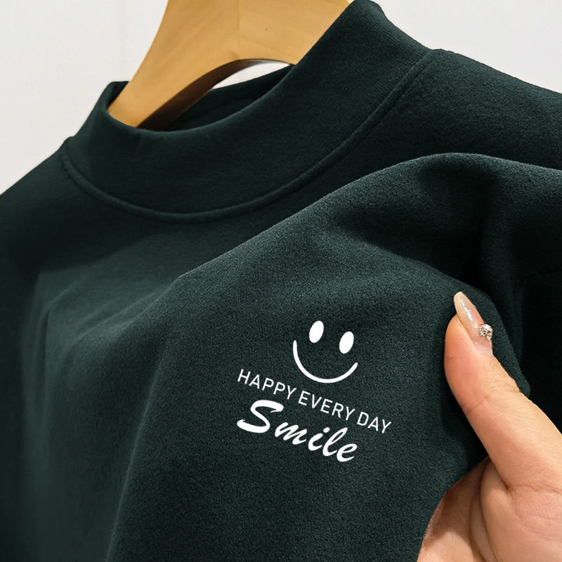 Ventas directas de la fábrica exquisita moda de negocios slim fit de terciopelo a prueba de frío cálido medio cuello alto ropa interior hombres otoño ropa base