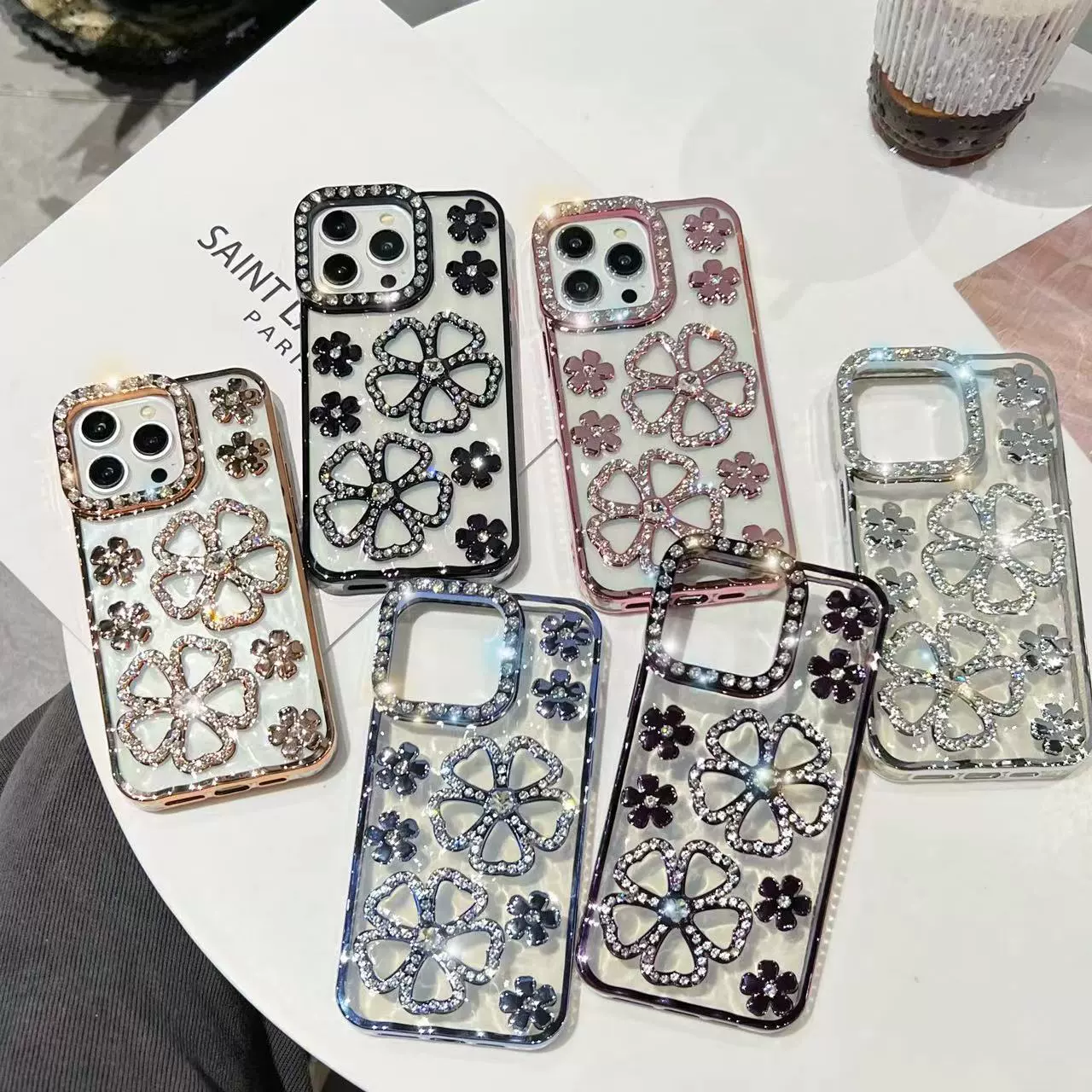 Apple, совместимый с iPhone 15, трёхмерный чехол для телефона, защитная сумка, защитный чехол, 15promax, с цветочным принтом, защита от падений