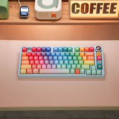 MOA 同様の高さ PBT 昇華型 137 キー レインボー メカニカル キーボード ラウンド キャップ ユニバーサル メカニカル キーキャップの完全なセット