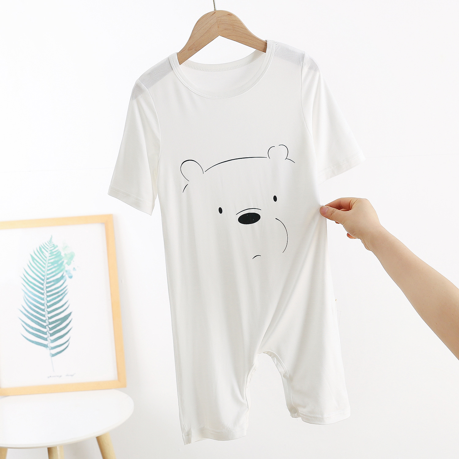 White, with short sleeve