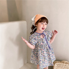 Children's floral summer dress for girls, sweet dresses for kids, 3-8 years old, dropshipping one piece