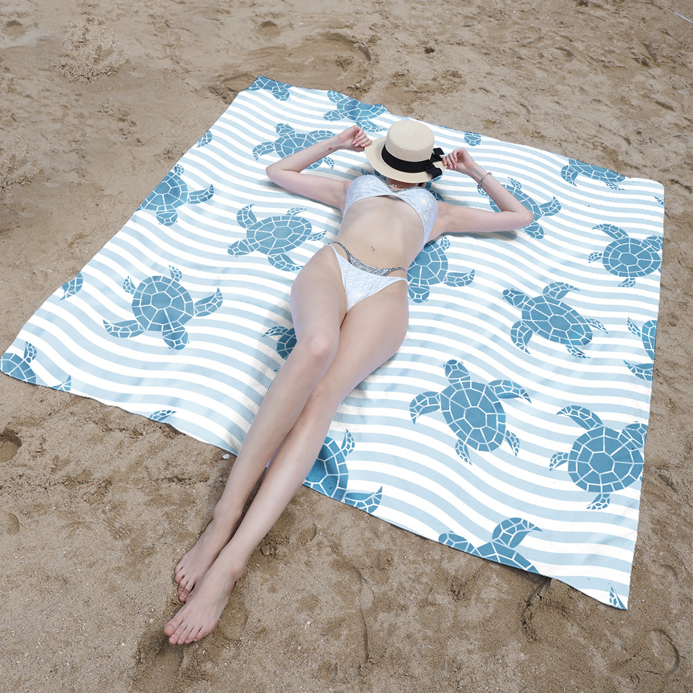 Tapete de picnic tapete ultrafino tapete impermeable y a prueba de arena tapete de playa portátil a prueba de humedad tapete de playa de impresión digital al aire libre