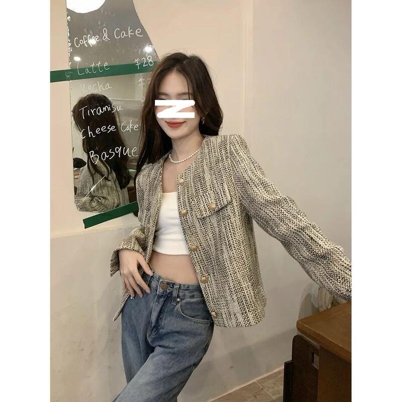 小香风短款长袖外套女装2025春秋新款高级设计感洋气开衫上衣外搭|undefined