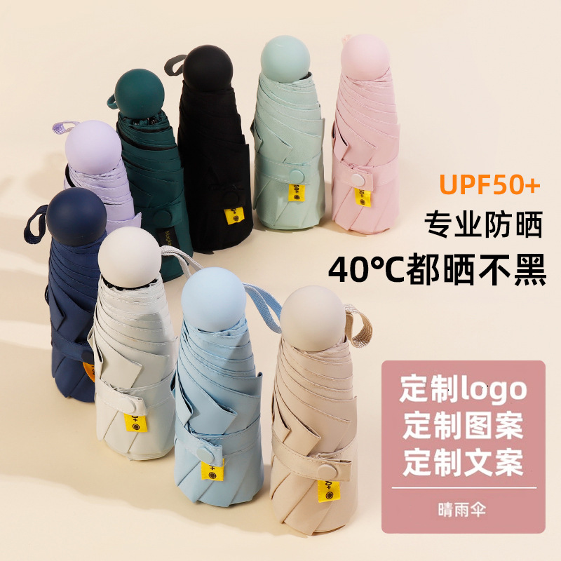 Portable Umbrella for Both Rain and Shine, Vinyl Sunshade for Women, Good-Looking, Compact, 50% off Capsule Umbrella, Gift Wholesale Umbrella