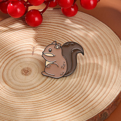 卡通松鼠松果系列胸針 可愛動物合金滴油徽章個性情侶創意裝飾品