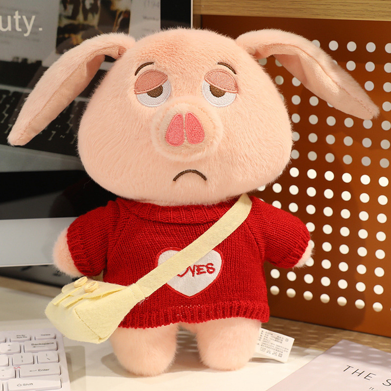 Transformado en una muñeca de montura de cerdo volador, linda muñeca, orejas plegables, regalo de vacaciones complicado de alto valor