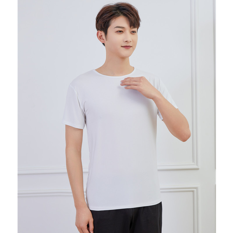 Men's white round neck (short sleeve)