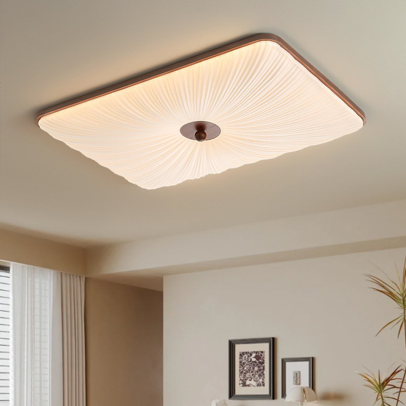 Lámpara de techo de sala de estar de nogal negro