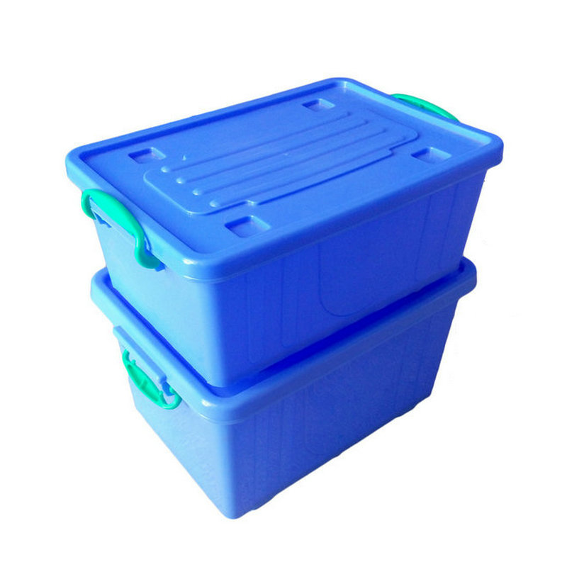 蓝色配盖3#塑胶周转箱4号塑料箱5号有盖子周转筐6#带盖物流箱子