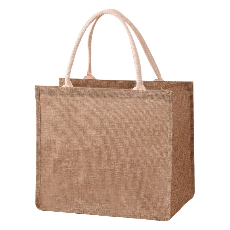 Bolsa de lino pintada a mano bolsa de lino de algodón yute bolsa de lino de imitación Portátil Bolsa DE LINO bolsa de compras bolsa de laminación