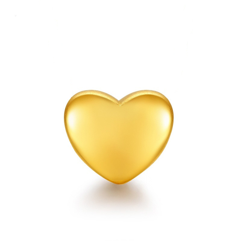 2025 Shuibei Gold 999 Pure Gold Heart Bracelet with Pure Gold Heart-Shaped Beads and Woven Red String 3D Hard Gold Bracelet