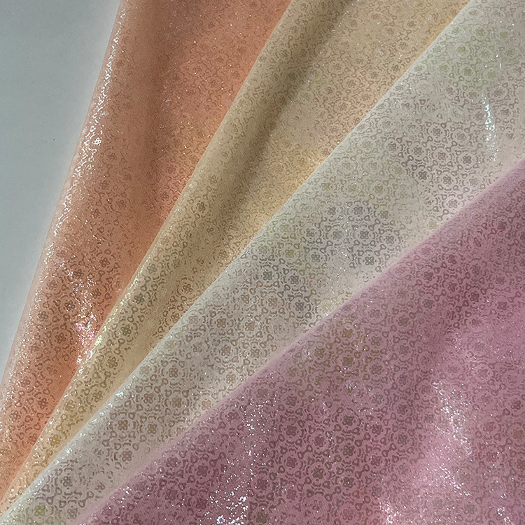 2025 nuevo gaza de malla gaza de malla flor estampado tela de color fantasma primavera y verano vestido de boda tela de niña