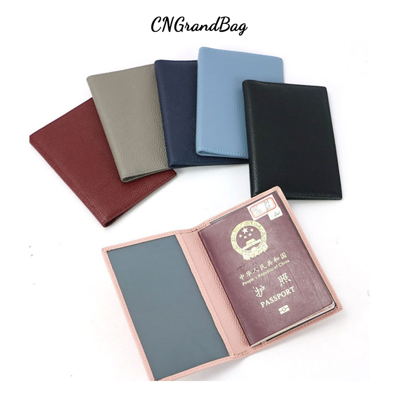 Genuine leather passport holder, document storage clip, top-grain cowhide passport bag, cross-border foreign trade, spot factory wholesale.