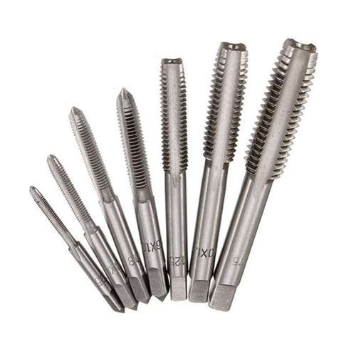 Seven-piece hand tap M3-M12 square handle straight groove set tapping and internal threading tool
