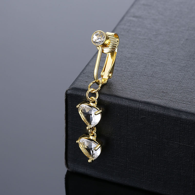 Sexy Heart Shape Copper Plating Zircon Belly Ring