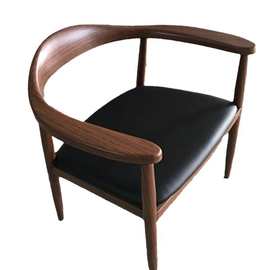 仿木纹铁餐椅咖啡厅休闲椅肯尼椅洽谈椅接待椅胡桃色麻将椅