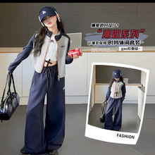 女童套装2025新款秋装儿童洋气开衫卫衣外套中大童休闲运动两件套