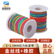 厂家直供七彩包芯弹力绳 手工艺品五彩佛珠线 DIY手链弹力绳批发