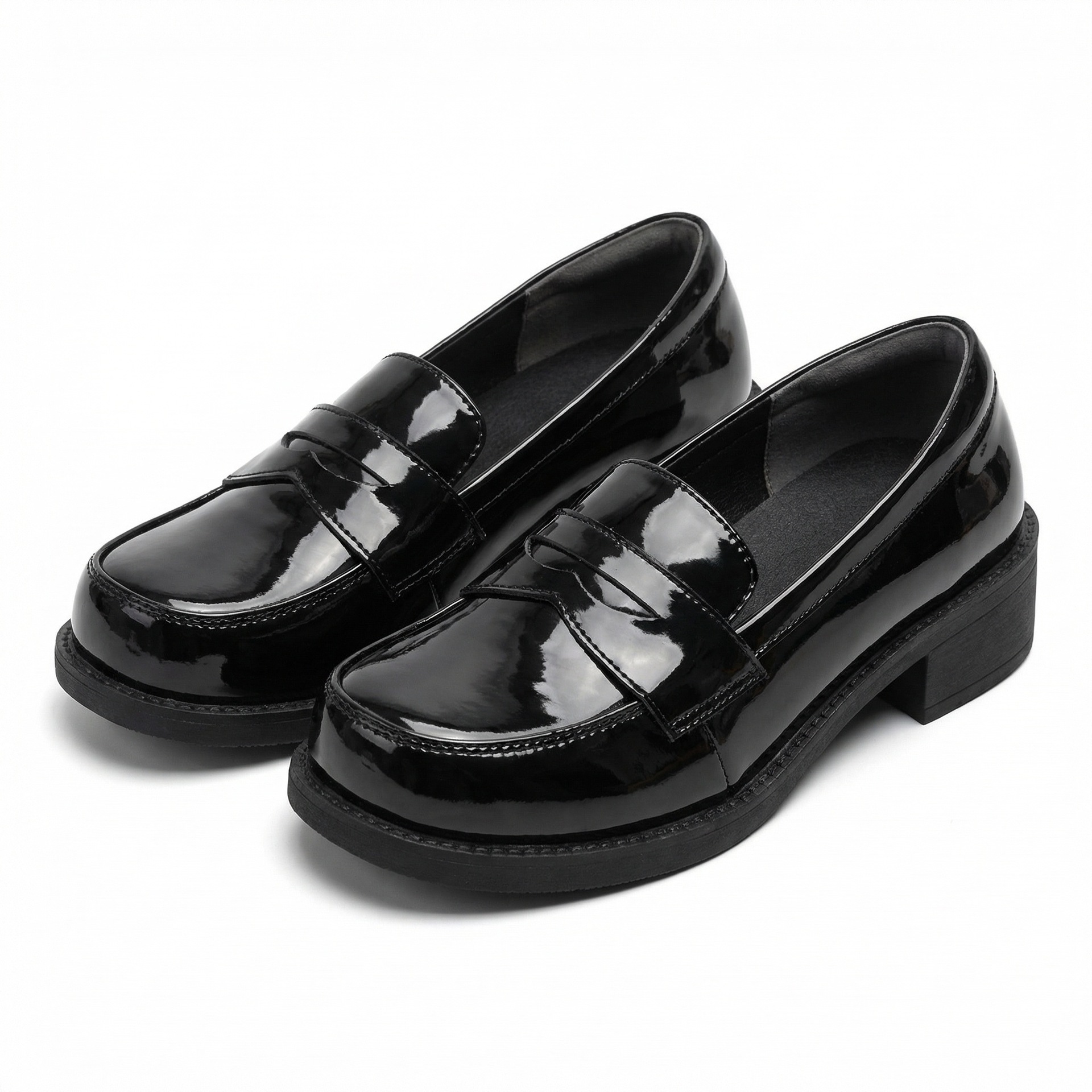 Zapatos de marizhen 2026 nuevos zapatos uniformes jk de talón alto brillante retro marizhen