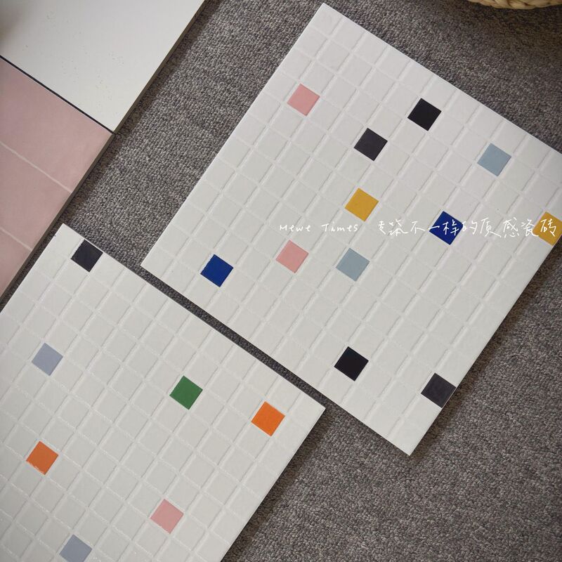 Dopamine Bathroom Square Tiles 300X300 Popping Candy Tiles Bathroom Mosaic Floor Tiles Heart Waistline Tiles