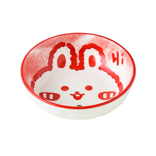 Seabed tableware ceramic taste dish soy sauce dipping dish round underglaze color household cartoon small dish dumpling vinegar dipping dish