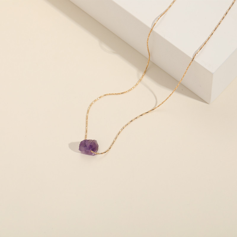 Womenu0027S Elegant Geometric Copper Natural Stone Necklace Plating Copper Necklaces