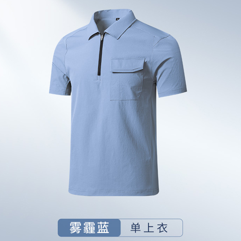 High-end media cremallera deportiva secado rápido polo polo polo camiseta de manga corta camiseta de polo hombre personalizado