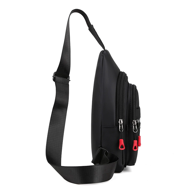 Black chest bag, one-shoulder bag, backpack for leisure, oxford cloth
