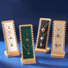 竹木项链展示架手链首饰架直播间吊坠架珠宝柜台陈列饰品道具摆件
