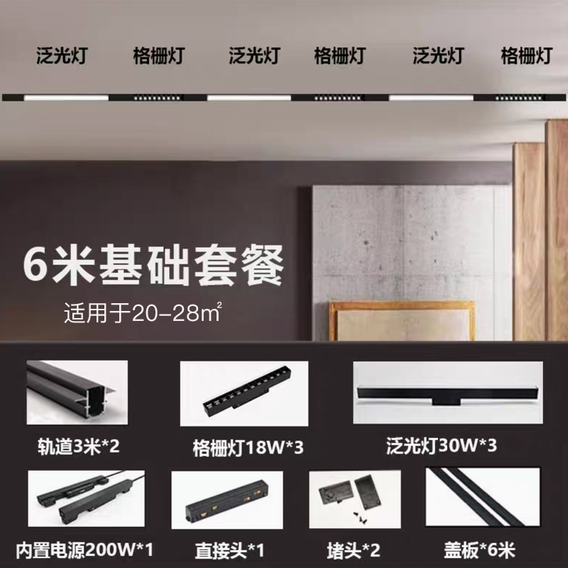 Espectro completo sin lámpara principal lámpara de órbita de absorción magnética incrustada LED foco plegable lámpara GeShan lámpara Zhongshan iluminación luz de inundación