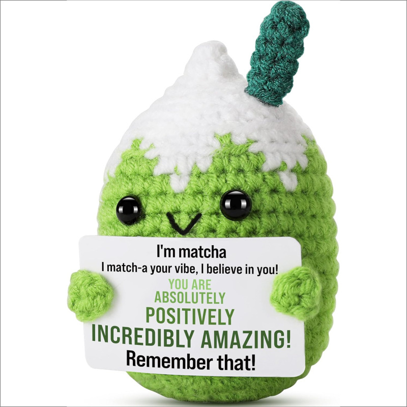 新品跨境亚马逊热销 Crochet Positive ice cream 毛线玩偶励志卡|undefined
