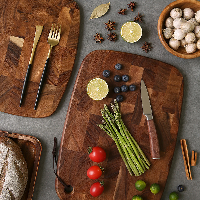 Cross-border kitchen chopping board, children's food supplement board, outdoor mini chopping board, acacia wood cutting fruit meat board, solid wood chopping board