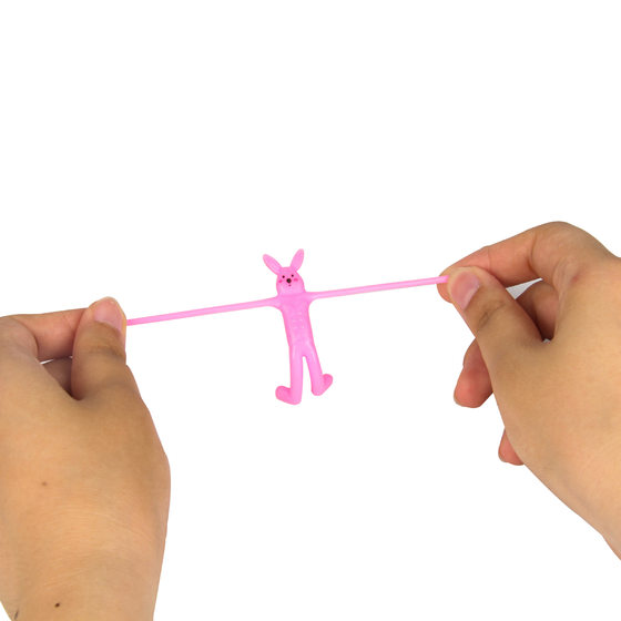 New exotic tpr soft rubber elastic rabbit pinch music Easter color vent pull decompression doll decompression play