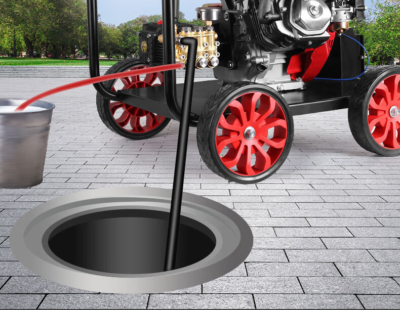 Diesel Gasoline High-Pressure Car Washing Machine High-Power Cleaning Machine Commercial Industrial Grade Water Gun Sewer Pipe Dredging Machine