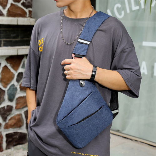New minimalist fashionable men's chest bag, waist bag, storage bag, personalized single-shoulder backpack, crossbody travel bag, LOGO printing available