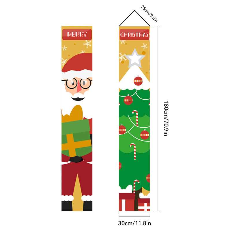Amazonクロスボーダー新しいクリスマスカプレットドアカーテンお祭り雰囲気アレンジメントクリスマスフラッグ背景布バナー|undefined