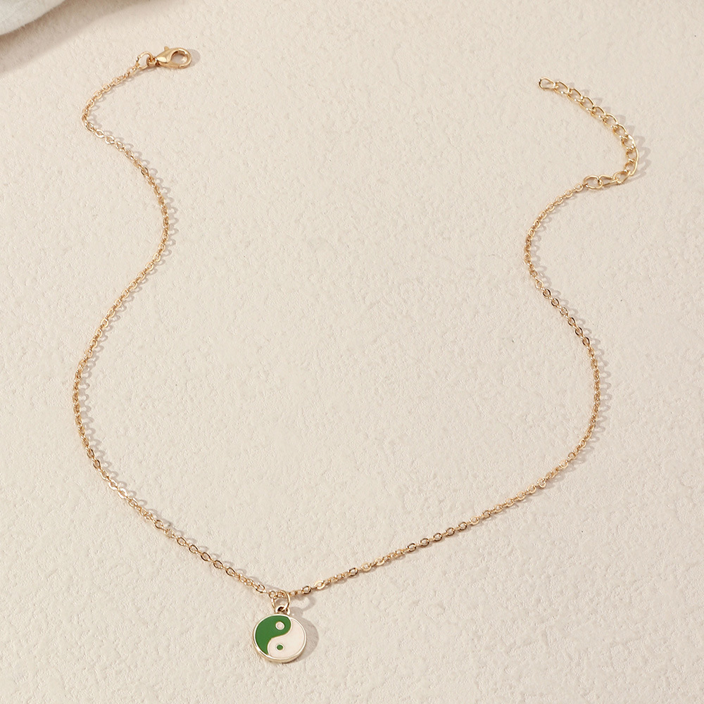 simple Yin Yang Tai Chi oil drop earrings color gossip necklace