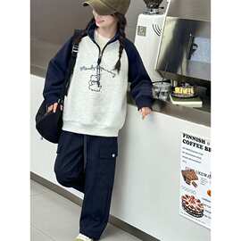 女童秋冬卫衣套装2025新款女大童秋季韩系休闲运动服儿童两件套潮