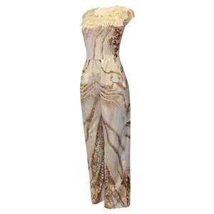 product - wholesale Women Clothing Printed Lace Stitching Sleeveless round Neck Loose Casual Jumpsuit Trousers - 6