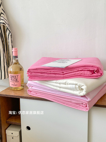 Full of energy|Ballet girl pink cotton bed sheet single piece pure cotton washed cotton quilt sheet soft and breathable single or double