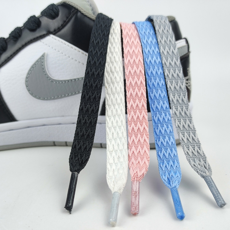 Cordones Langfan de 1.2cm/1.5cm con patrón de tablero de ajedrez colorido, adecuados para zapatillas deportivas casuales, cordones para AJ1, AF1, Dunk.