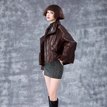 2025年冬季新款绵羊皮真皮皮衣羽绒服外套女短款休闲复古欧洲站潮