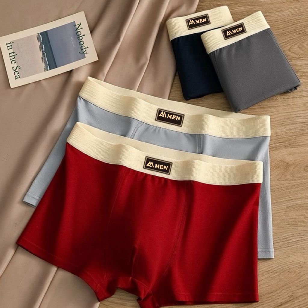 Men's Boxer Briefs Solid Color Comfortable Breathable Underwear_voghion.com