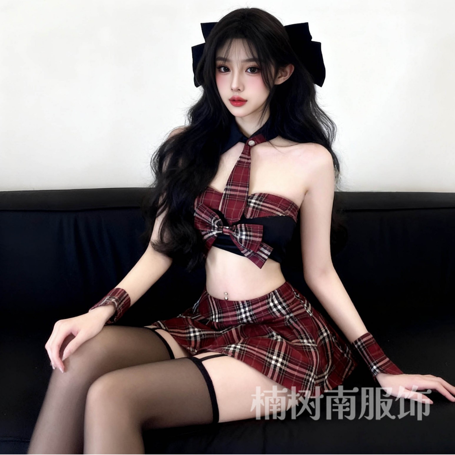 情趣内衣JK制服蝴蝶裸背睡衣2025新款性感小胸约会战袍清纯学格子