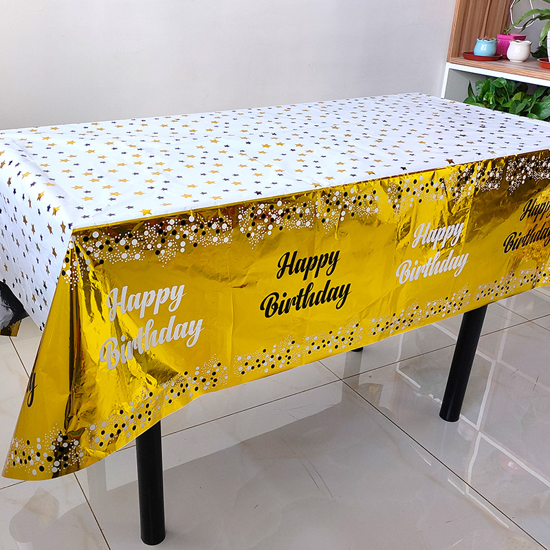 Transfronterizo Amazon Feliz cumpleaños tema mantel desechable impreso decoración del partido mantel impermeable mantel