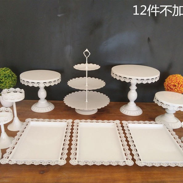Estilo europeo de hierro pastel soporte traje banquete de boda postre pastelería decoración cumpleaños cena creativa multi-capa decoración placa