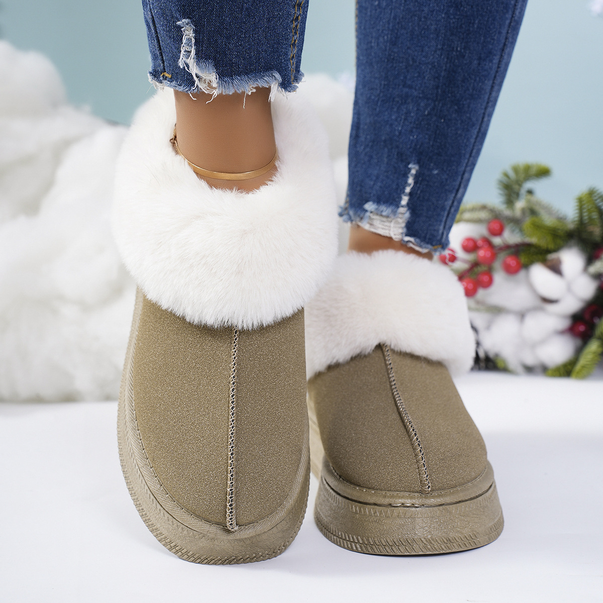 Padded home bag with men's and women's indoor and outdoor warm cotton slippers cotton shoes_viptrois.com